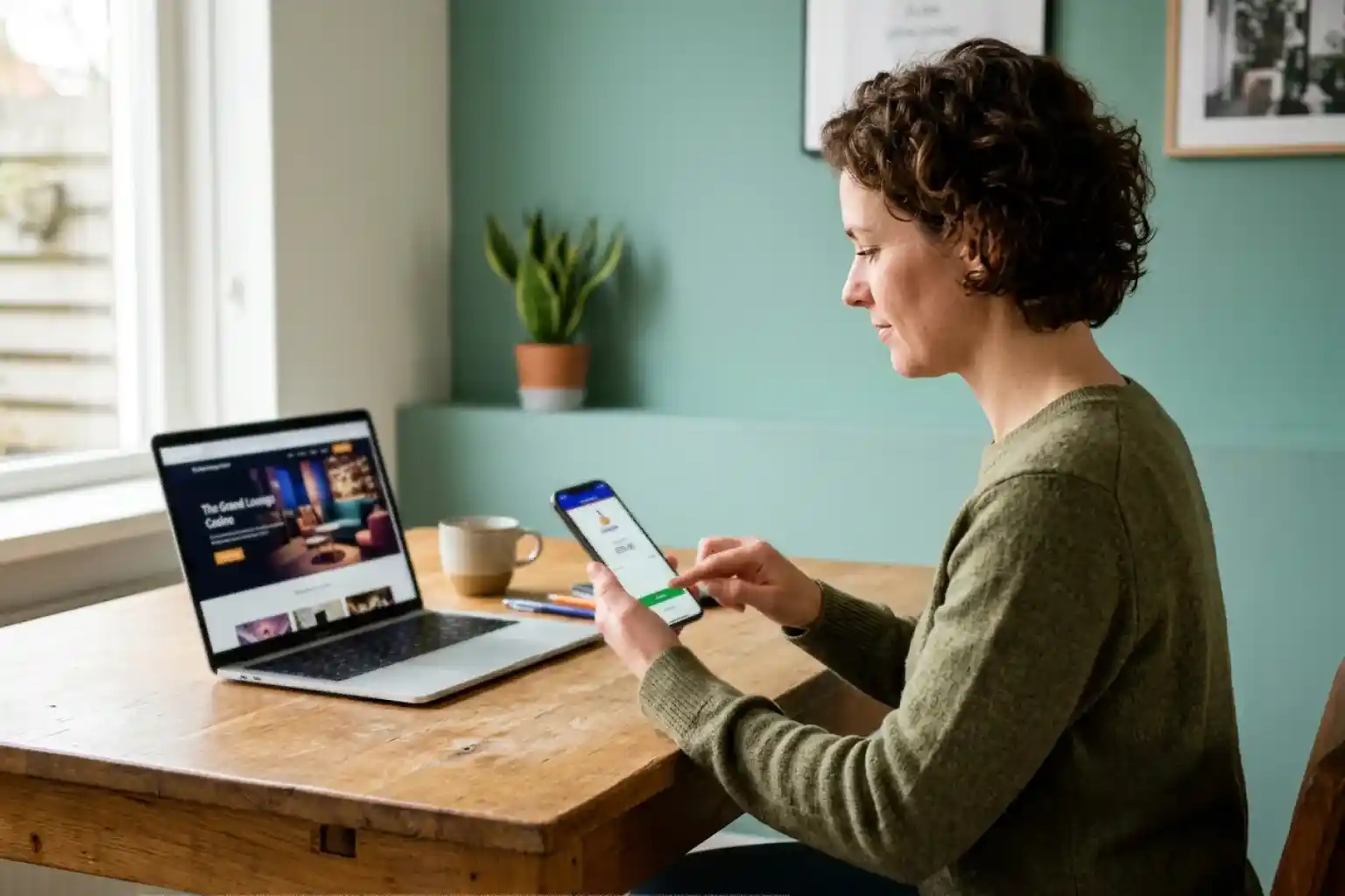Speler betaalt bij een iDEAL-casino rechtstreeks vanuit de eigen bankapp op een smartphone